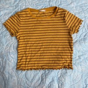 Mustard yellow baby tee lettuce cut